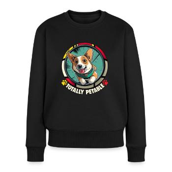 Dogs CartoonWelsh Corgi Design for Dog Lovers - Women's Premium Organic Jumper - black - Front - Julia (174cm)