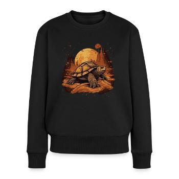 Désert de tortues spatiales - Pull Premium bio Femme - noir - Devant - Julia (174cm)
