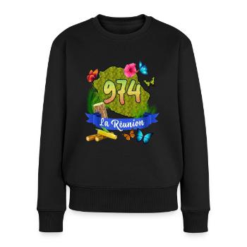 Ile De La Réunion 974 Faune Tropicale - Pull Premium bio Femme - noir - Devant - Julia (174cm)