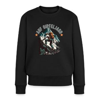 Conception de randonneurs pour les alpinistes et les grimpeurs - Pull Premium bio Femme - noir - Devant - Julia (174cm)