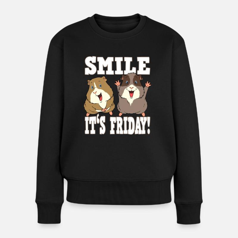 Sourire de cochon d'Inde c'est vendredi - Pull Premium bio Femme - noir