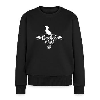 Dackel Mama Hundepfoten geschenk hundebesitzer - Frauen Premium Bio Pullover - Schwarz - Vorne - Julia (174cm)