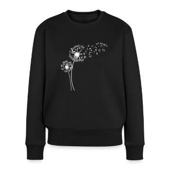 pusteblume mit musiknoten - Frauen Premium Bio Pullover - Schwarz - Vorne - Julia (174cm)