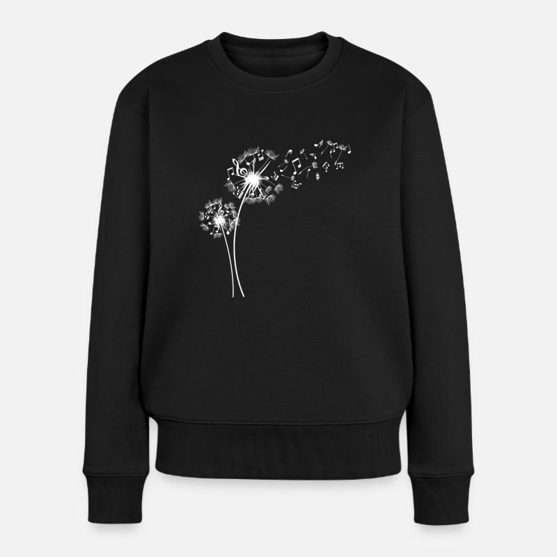 pusteblume with musical notes - Women's Premium Organic Jumper - black