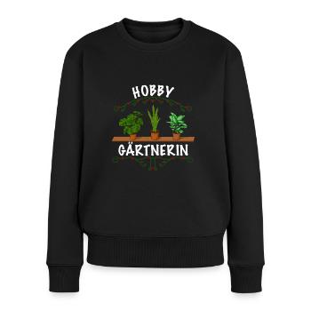 Gärtnerin Pflanzen Hobby Gärtnerin - Frauen Premium Bio Pullover - Schwarz - Vorne - Julia (174cm)