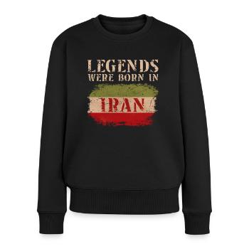 Vintage Design Iranische Flagge Iran - Frauen Premium Bio Pullover - Schwarz - Vorne - Julia (174cm)