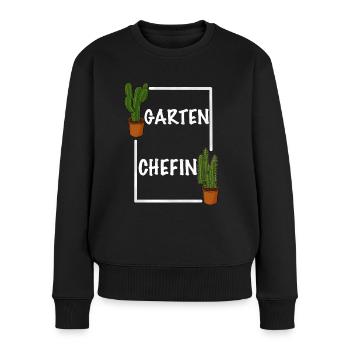 Garten Chefin lustiges Frauen Garten Outfit - Frauen Premium Bio Pullover - Schwarz - Vorne - Julia (174cm)