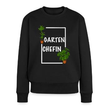 Garten Chefin lustiges Frauen Garten Outfit - Frauen Premium Bio Pullover - Schwarz - Vorne - Julia (174cm)
