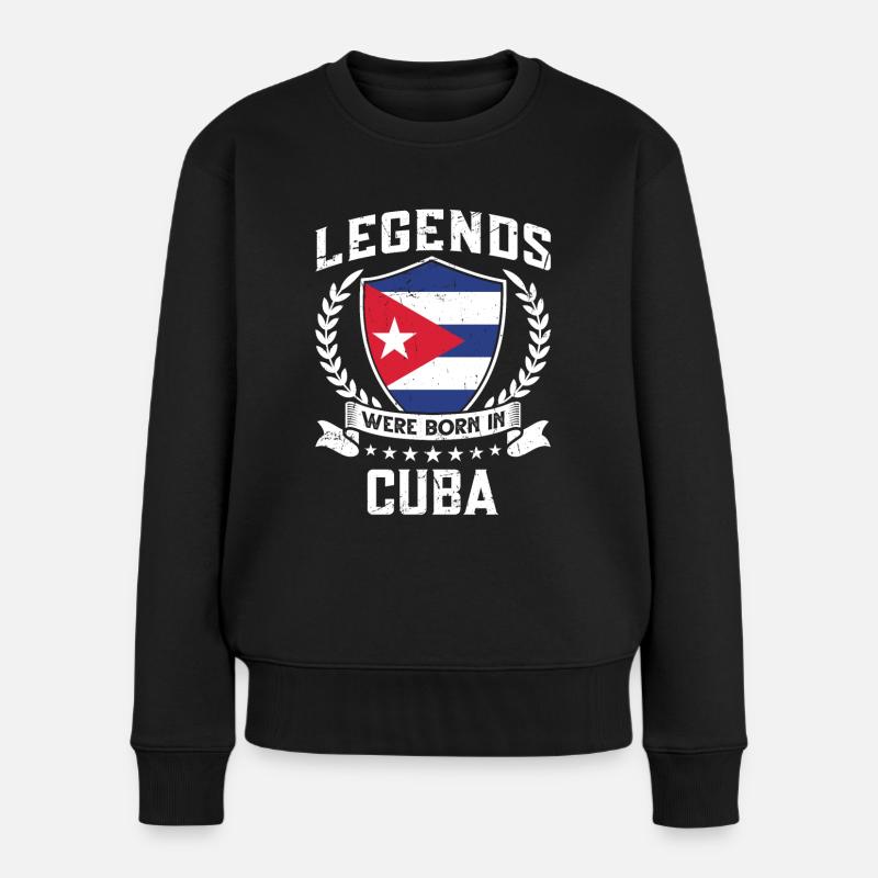 Vintage Design Drapeau Cubain Cuba - Pull Premium bio Femme - noir