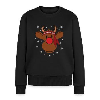 Rudi Lässt Santa fliegen Weihnachten - Frauen Premium Bio Pullover - Schwarz - Vorne - Julia (174cm)