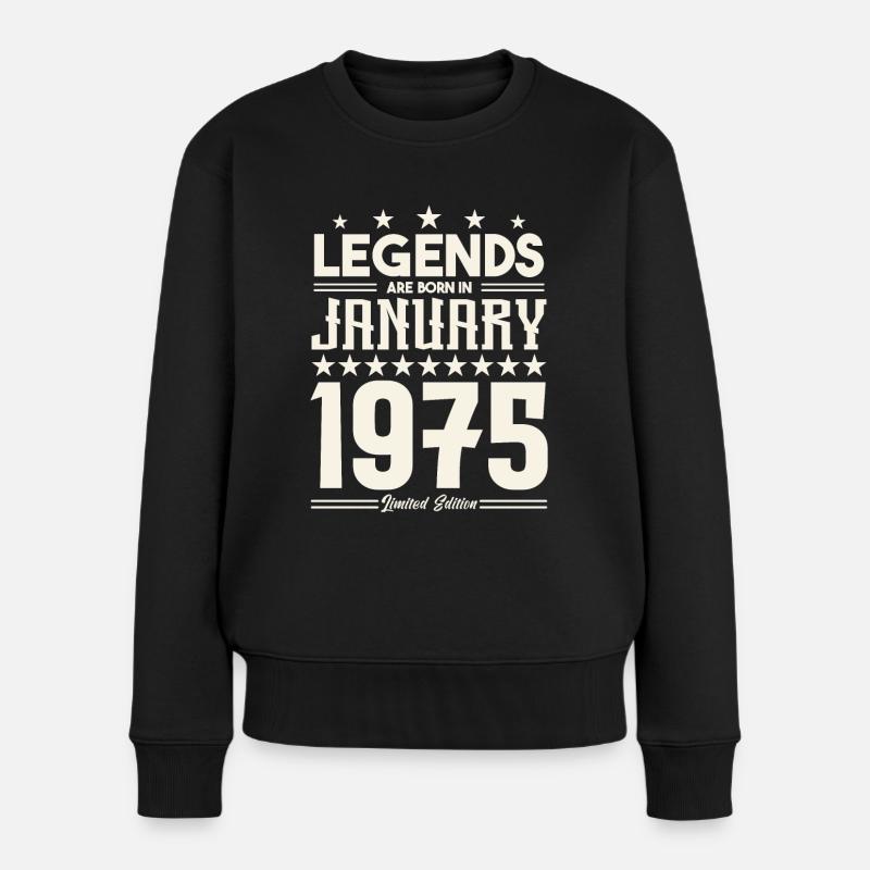 Geschenklegende Januar 1975. Geschenk Januar 1975. - Frauen Premium Bio Pullover - Schwarz