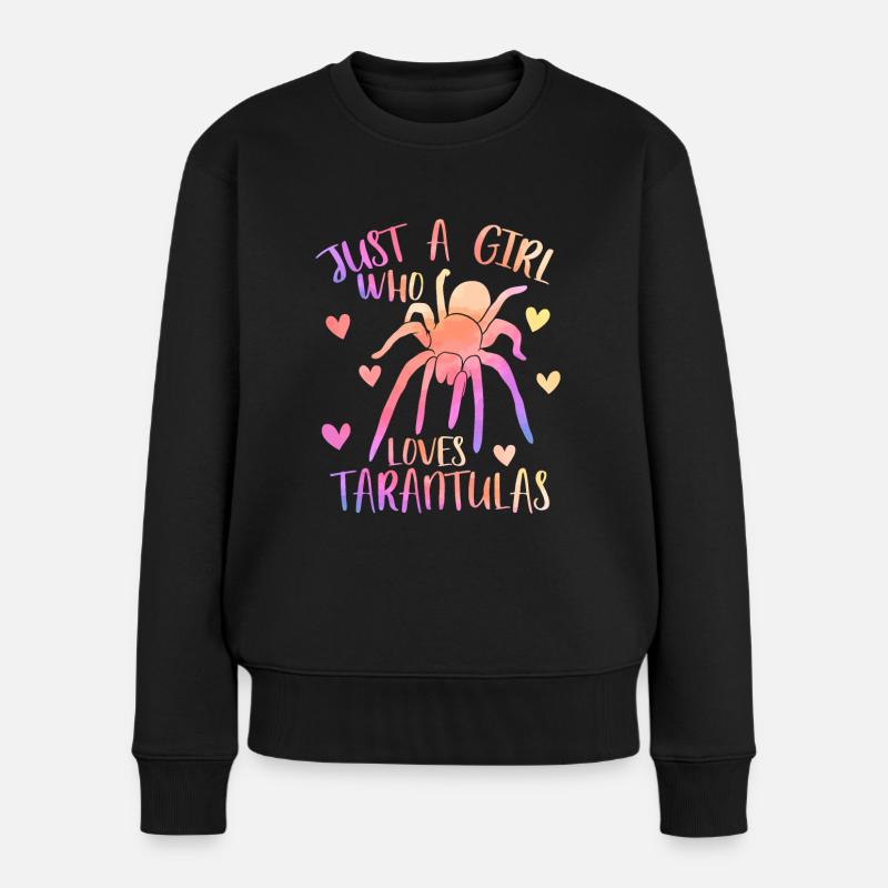 Nur ein Mädchen, das Vogelspinnen liebt - Spinnenliebhaber - Frauen Premium Bio Pullover - Schwarz
