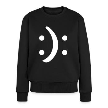 Conscience bipolaire Heureux Triste visage Santé mentale - Pull Premium bio Femme - noir - Devant - Julia (174cm)