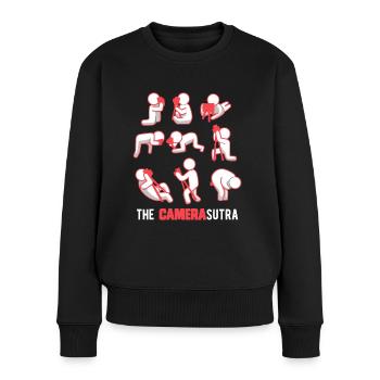 The Camera Sutra, photographe cadeau photographie - Pull Premium bio Femme - noir - Devant - Julia (174cm)