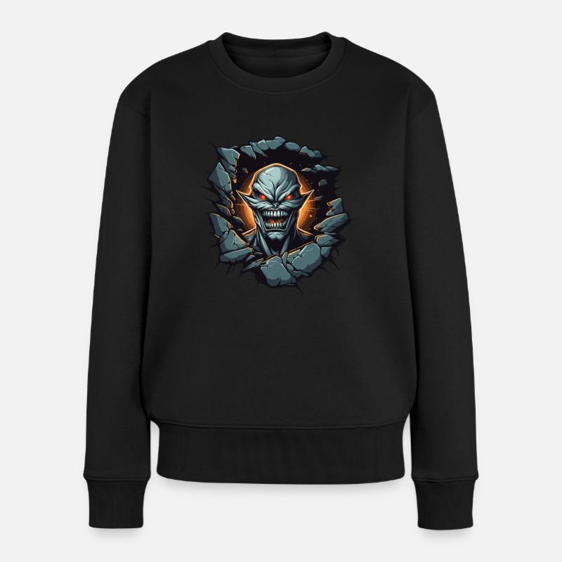 Das Monster in mir - Frauen Premium Bio Pullover - Schwarz