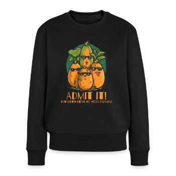Avouez-le, nous sommes des papayes - Pull Premium bio Femme - noir - Devant - Julia (174cm)