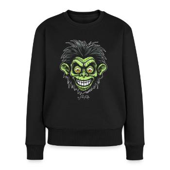 Monster Horror Cartoon Monkey - Women's Premium Organic Jumper - black - Front - Julia (174cm)