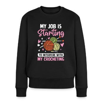 Mon travail commence à interférer avec mon - Pull Premium bio Femme - noir - Devant - Julia (174cm)