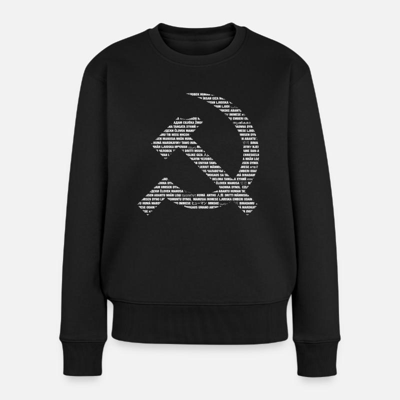 Menschliche Sichel und Hämmer - Frauen Premium Bio Pullover - Schwarz