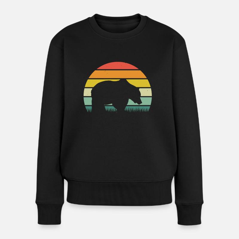Bär Bären Grizzlybär Braunbär - Frauen Premium Bio Pullover - Schwarz