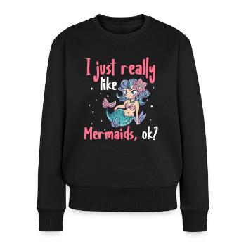 Mermaid Fable Mermaids Fairy Tale - Women's Premium Organic Jumper - black - Front - Julia (174cm)