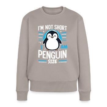 Pinguin Pinguine Tier - Frauen Premium Bio Pullover - Taupe - Vorne - Julia (174cm)