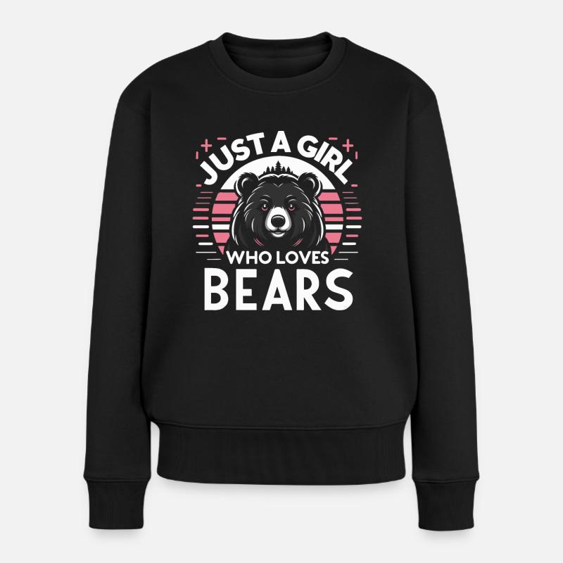 Bär Grizzlybär Braunbär Bären - Frauen Premium Bio Pullover - Schwarz
