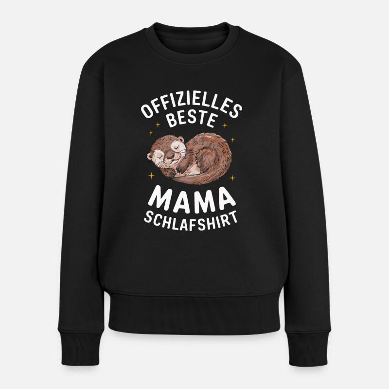 Otter Seeotter - Frauen Premium Bio Pullover - Schwarz