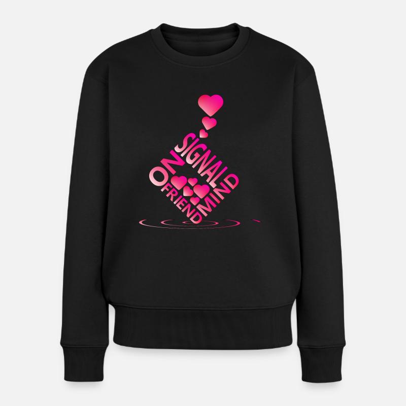 Liebe - Frauen Premium Bio Pullover - Schwarz