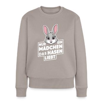 Bunny Bunnies Lapin Animal de compagnie - Pull Premium bio Femme - taupe - Devant - Julia (174cm)