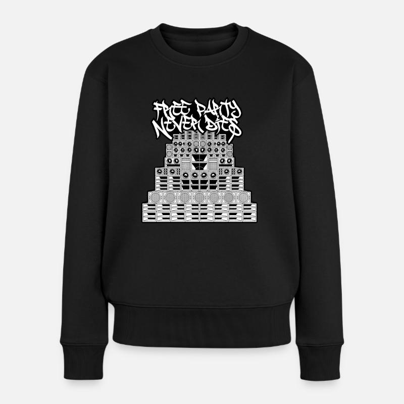 Free Party Never Dies - Pull Premium bio Femme - noir