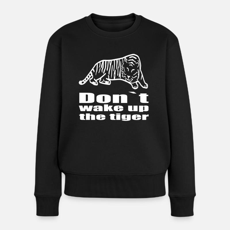tiger - Frauen Premium Bio Pullover - Schwarz