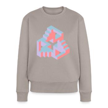 Impossible Figures 77B - Women's Premium Organic Jumper - taupe - Front - Julia (174cm)
