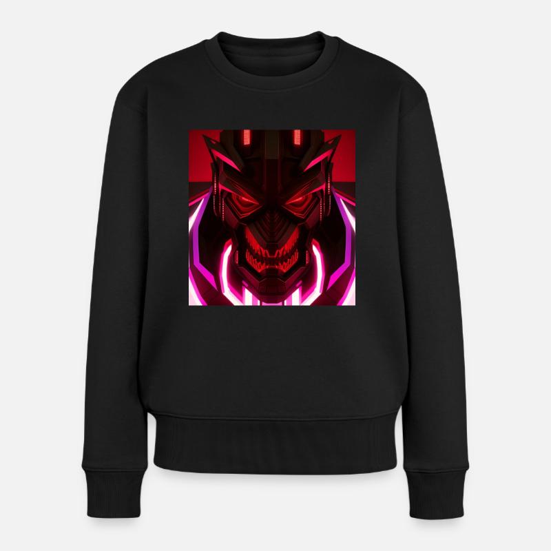 Digitalmonster - Frauen Premium Bio Pullover - Schwarz