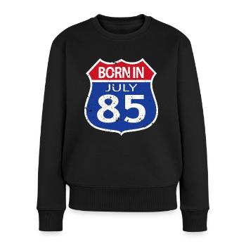 Geboren im Juli 1985 - Frauen Premium Bio Pullover - Schwarz - Vorne - Julia (174cm)