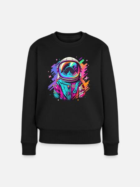 Kosmonaut Astronaut Raumanzug - Frauen Premium Bio Pullover - Schwarz