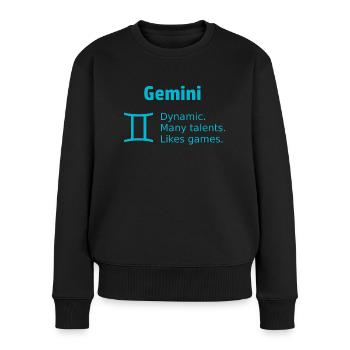Horoscope des signes du zodiaque jumeaux Signes du zodiaque - Pull Premium bio Femme - noir - Devant - Julia (174cm)