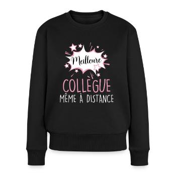 Collègue A Distance - Pull Premium bio Femme - noir - Devant - Julia (174cm)