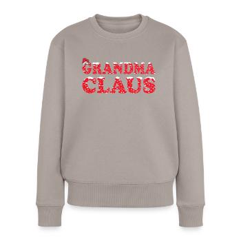 oma claus weihnachtsgeschenk für oma - Frauen Premium Bio Pullover - Taupe - Vorne - Julia (174cm)