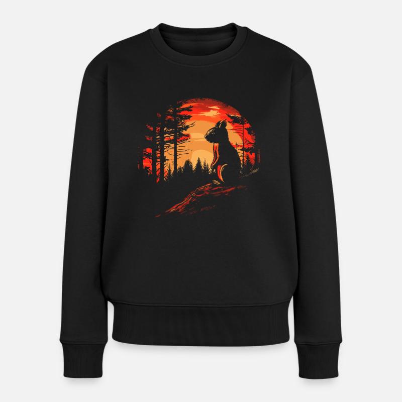 Eichhörnchen Wald Baumhörnchen Hörnchen - Frauen Premium Bio Pullover - Schwarz
