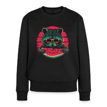 Mignon raton laveur Raton laveur Nature Bébé Forêt de raton laveur - Pull Premium bio Femme - noir - Devant - Julia (174cm)