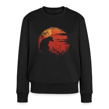Lémurien Lémurien catta Lémur de Madagascar - Pull Premium bio Femme - noir - Devant - Julia (174cm)