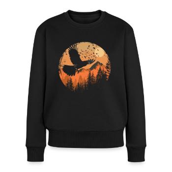 Elster Vogel Vogelzüchter Fliegen - Frauen Premium Bio Pullover - Schwarz - Vorne - Julia (174cm)