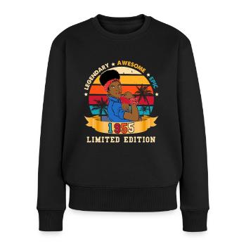 Vintage Frauengeburtstag 1955 - Frauen Premium Bio Pullover - Schwarz - Vorne - Julia (174cm)