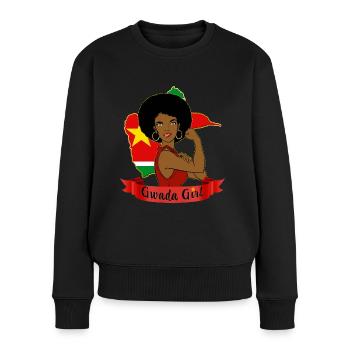 Gwada girl Guadeloupe Guadeloupean - Women's Premium Organic Jumper - black - Front - Julia (174cm)