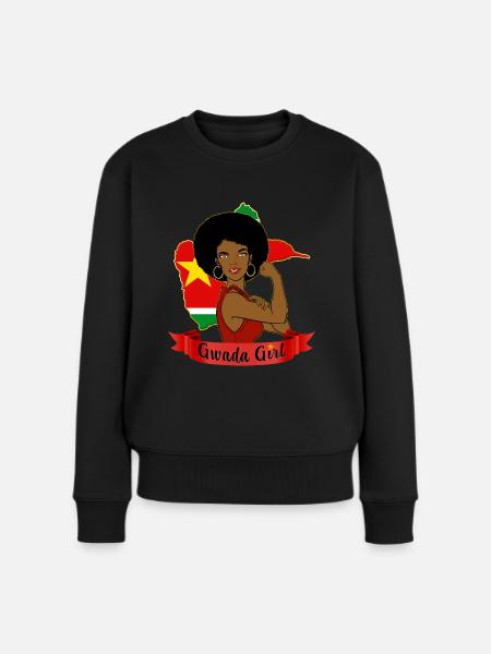 Gwada girl Guadeloupe Guadeloupéenne - Pull Premium bio Femme - noir