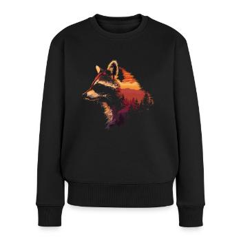Mignon raton laveur raton laveur nature bébé raton laveur forêt - Pull Premium bio Femme - noir - Devant - Julia (174cm)
