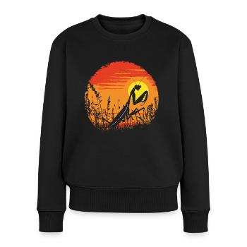 Gottesanbeterin Insekt - Frauen Premium Bio Pullover - Schwarz - Vorne - Julia (174cm)