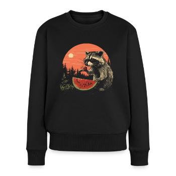 Mignon raton laveur Raton laveur Nature Bébé Forêt de raton laveur - Pull Premium bio Femme - noir - Devant - Julia (174cm)