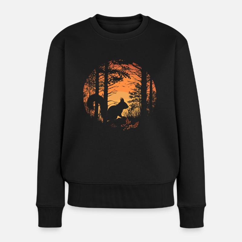 Eichhörnchen Wald Baumhörnchen Hörnchen - Frauen Premium Bio Pullover - Schwarz